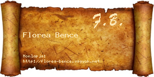 Florea Bence névjegykártya